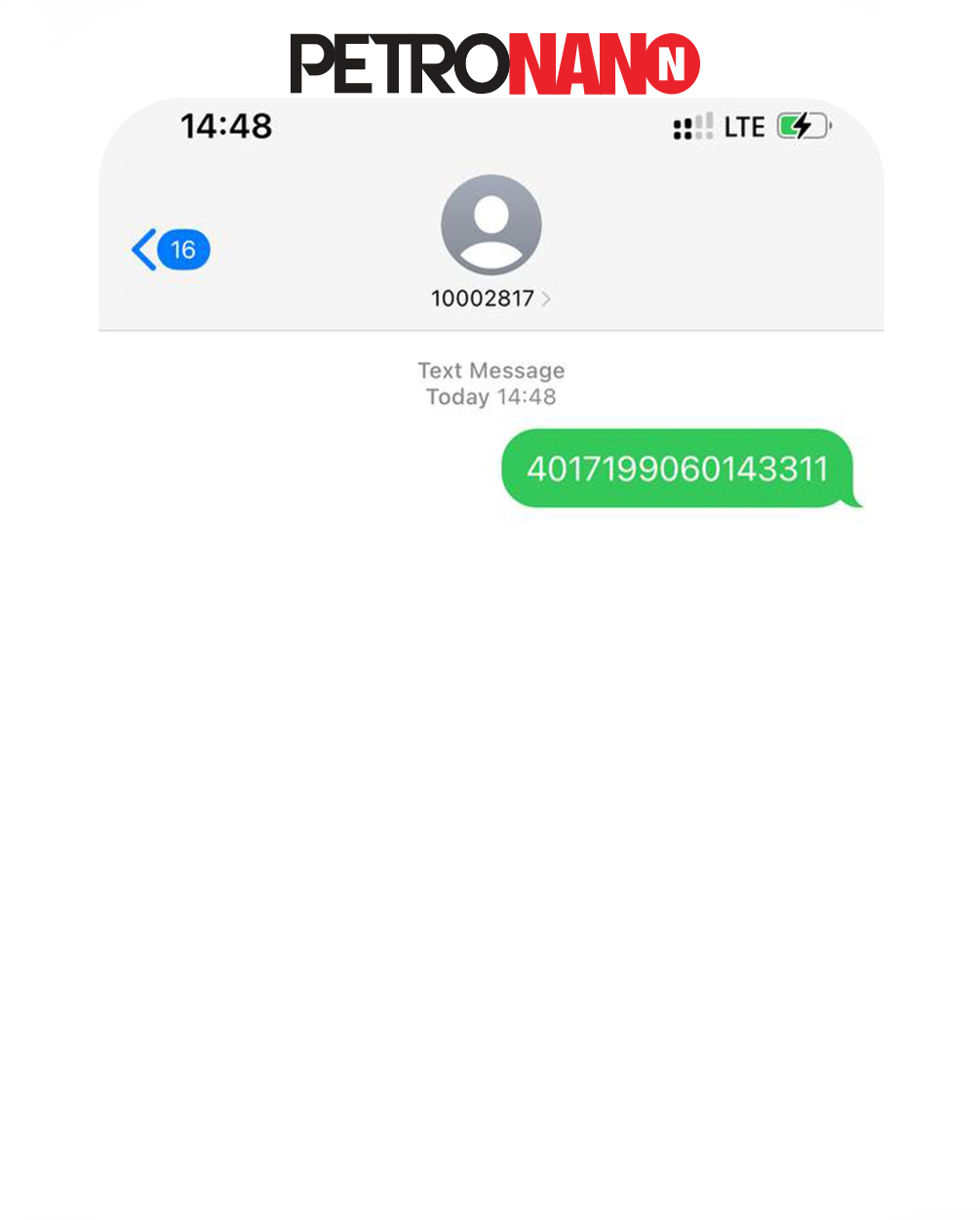 ارسال کد 16 رقمی ارسال کد 16 رقمی